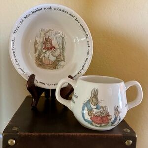 Vintage Wedgwood Peter Rabbit Child's Bowl & Double Handled Cup